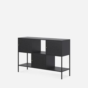 Kovová knižnica v matnej čiernej farbe BOLDO