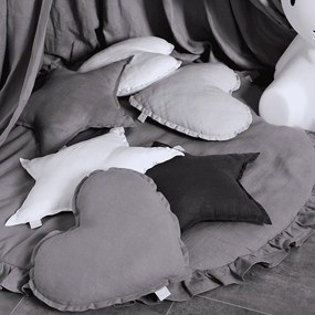 Ľanový vankúš hviezda grafitová 50 cm