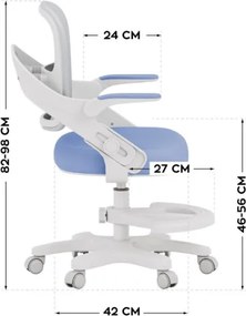 Detská otočná stolička Mark Adler Junior 4.3 modrá / sivá