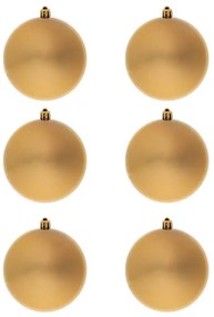 DECOLED Plastová guľa, 10 cm, zlatá, 6x lesklá