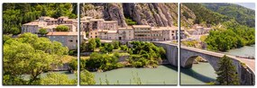 Obraz na plátne - Sisteron v Provence - panoráma 5235C (90x30 cm)