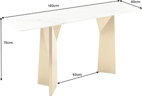 Dizajnová konzola Napayshni 140 cm biela