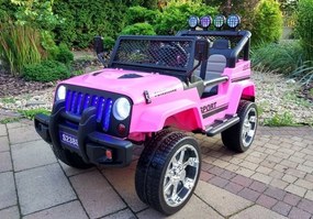 LEAN CARS Elektrické autíčko Jeep S2388 ružové 4x45W