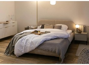 Manželská posteľ 140 cm Octave 140B (s roštom) (krémová + zlatá). Vlastná spoľahlivá doprava až k Vám domov. 1099958