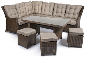 Záhradná rohová súprava BERKLEY tmavohnedá verzia rohu: ľavý roh