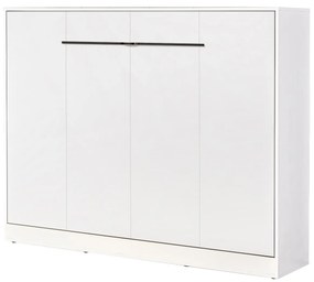 Sklápacia posteľ 140 Perfecto II (biela + biela + čierna) (horizontálna) (bez osvetlenia). Akcia -20%. Vlastná spoľahlivá doprava až k Vám domov. 1128902
