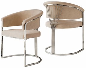 JEDÁLENSKÁ STOLIČKA GISELLE BÉŽOVÁ + CHRÓM