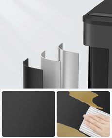 Kuchynský odpadkový kôš SONGMICS, 2 x 15 l, oceľ, čierna farba