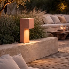 Moderný vonkajší stĺpik terakota 35 cm IP44 - Pompei