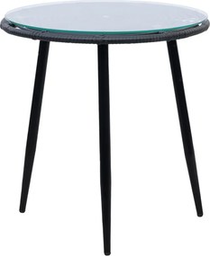 Záhradný ratanový set Napoli – čierna súprava s 2 kreslami a stolíkom