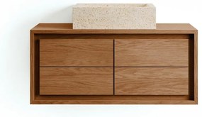 Hnedá závesná skrinka pod umývadlo z teakového dreva 90x40 cm Kenta – Kave Home