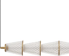 Závesné svietidlo Sansa, 6x transparentné sklenené tienidlo, b/g
