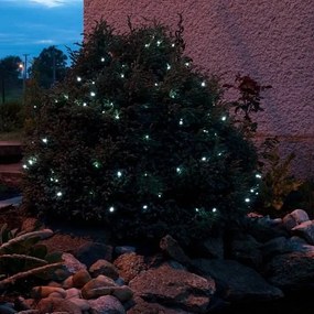 DECOLED Venkovní řetěz SOLAR 5 m, ledově bílá, 50 diod