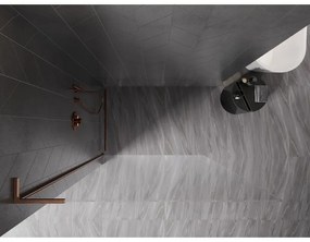 Mexen, Mexen Kioto-X L sprchová stena 70 x 200 cm, transparentná 10 mm, brúsená meď - 800-070-107-65-00-X