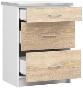 Spodná kuchynská skrinka s doskou LIMA S60 SZ3 biela / dub sonoma