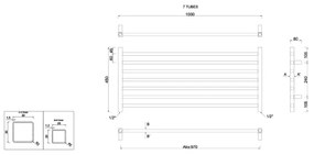 Sapho - Kúpeľňový radiátor METRO 295W/230V 100x45 cm lesklý chróm