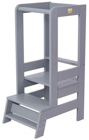 Sivá učiaca veža z borovicového dreva Montessori – Meowbaby