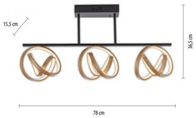 JUST LIGHT. 6245-18 - LED Prisadený luster LOOP 3xLED/11W/230V 2700-5000K + DO