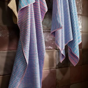 Modrá/ružová froté osuška s prímesou bambusu 70x140 cm Nuance – JUNA