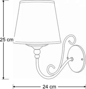 BRILAGI - Nástenné svietidlo SONIA 1xE27/15W/230V krémové/patina
