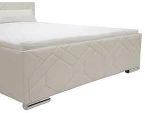 Čalúnená posteľ s úložným priestorom a matracom KRE 140 x 200 cm Sivá