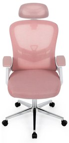 Kancelárska otočná stolička ROSE — sieť / látka, ružová