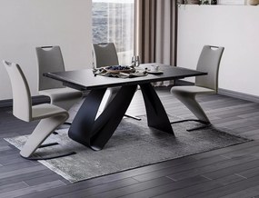 Jedálenský rozkladací stôl Diuna 160/240 cm keramika čierny mramor/čierny