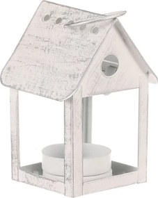 Lampáš vtáčia búdka s LED osvetlením biely LUC318
