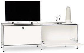 Kovová nízka skrinka »CN3« s výklopnými priehradkami, biela