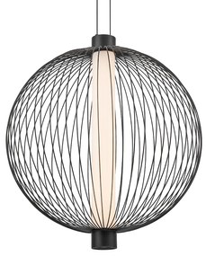 Závesné svietidlo Kyoto, 1x čierne drôtené tienidlo, (fi 54cm), b