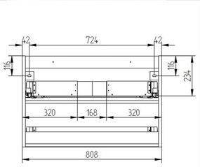 Mereo, Mereo Aira, kúpeľňová skrinka 81 cm, Multidecor, Dub Bardolino, MER-CN791SDBAR