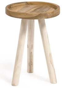 Okrúhly odkladací stolík z tíkového dreva ø 35 cm Glenda – Kave Home