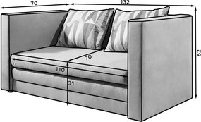 Hnedá ženilková rozkladacia pohovka 132 cm Neva – ELTAP