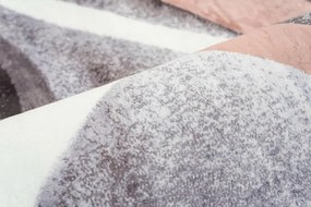 Protišmykový koberec NOVO sivý / hnedý kruh