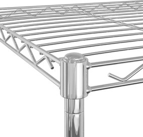Multidom Regál so 4 policami na kolieskach 90x35x142 cm chrómový 200 kg