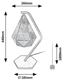 Rabalux 74201 - Stolná lampa NORAH 1xE14/40W/230V zlatá