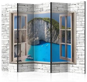 Paraván - Azure Paradise II [Room Dividers] Veľkosť: 225x172, Verzia: Akustický