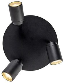 Moderné kúpeľňové bodové svetlo čierne 3-svetlo IP44 - Ducha