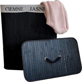 TRENDIE Bambusový kôš na prádlo 100l čierny + DARČEK