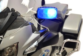 Ramiz Detský elektrický policajný motocykel BMW R1200RT + pomocné kolieska + zvuky + LED + EVA + pomalý štart