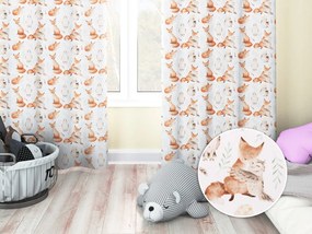 Biante Detský bavlnený záves Sandra SA-523 Líšky a sovy na bielom 150x250 cm