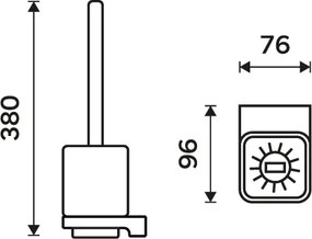 Nimco WC kefa s hranatou rukoväťou MAYA čierna - MAC 29094KN-HR-90