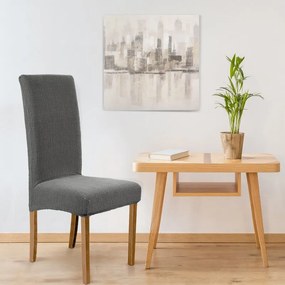 Dekorstudio Poťah na stoličku - oceľovosivý mramor
