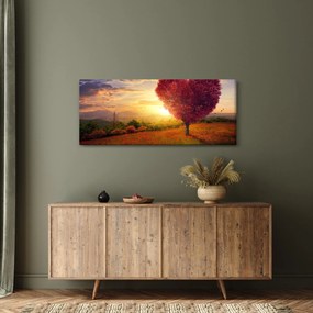 Obraz stromu v tvare srdca (120x50 cm)