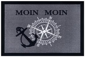 Hanse Home Collection koberce Rohožka námorná kotva, kompas 105363 Anthracite grey black - 40x60 cm
