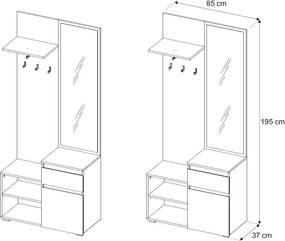 Predsieňová stena Image, biela