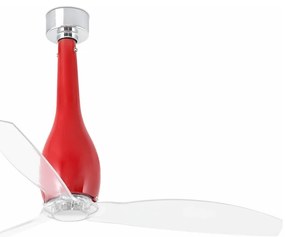 FARO 32002 - Stropný ventilátor ETERFAN červená/číra pr. 128 cm + diaľkové ovládanie
