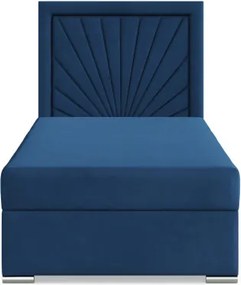 Čalúnená posteľ VICENZA Velvet 90×200 cm tmavomodrá