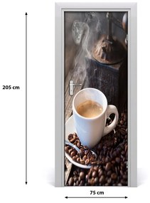 Samolepiace fototapety na dvere šálka kávy 75x205 cm
