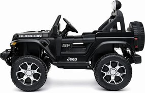 LEAN CARS Elektrické autíčko Jeep Rubicon 4x4, LED, MP3, čierne
